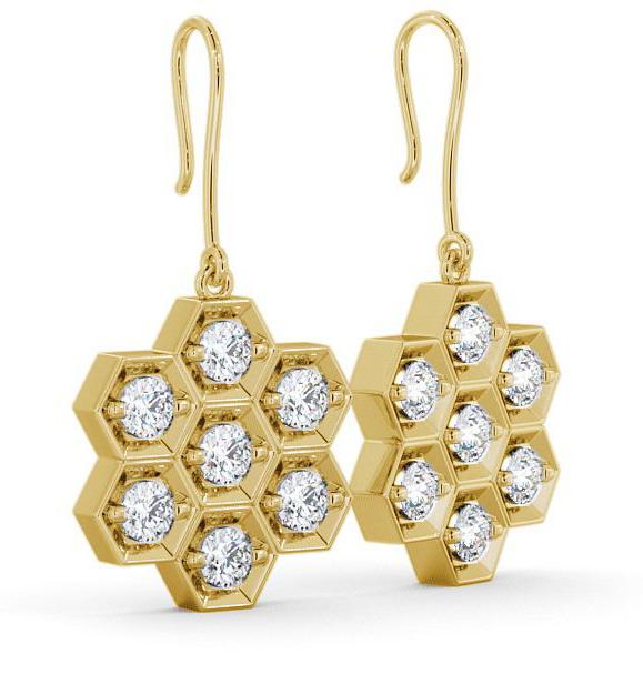 Drop Round Diamond Contemporary Style Earrings 18K Yellow Gold erg42_yg_thumb1.jpg 
