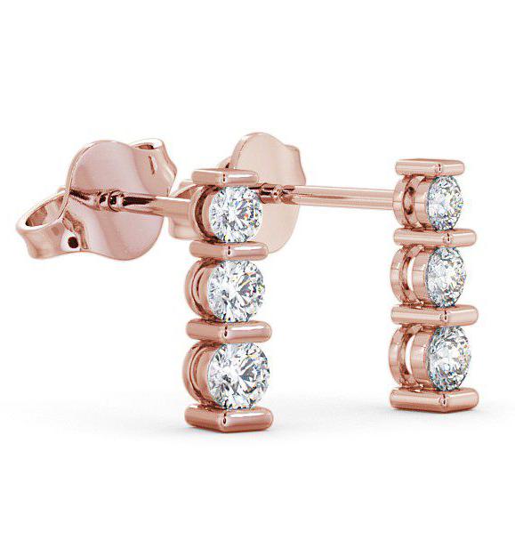 Journey Round Diamond Tension Set Earrings 18K Rose Gold ERG43_RG_THUMB1 