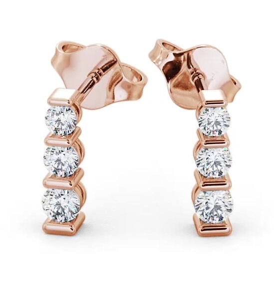 Journey Round Diamond Tension Set Earrings 9K Rose Gold ERG43_RG_THUMB1