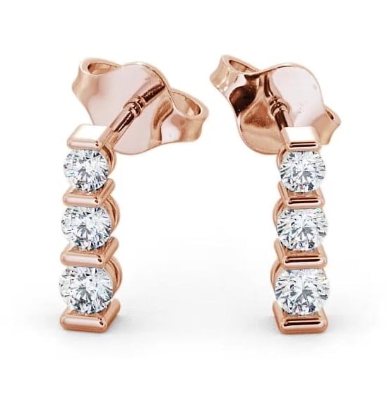 Journey Round Diamond Tension Set Earrings 18K Rose Gold ERG43_RG_THUMB2 