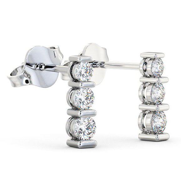 Journey Round Diamond Tension Set Earrings 18K White Gold ERG43_WG_THUMB1 