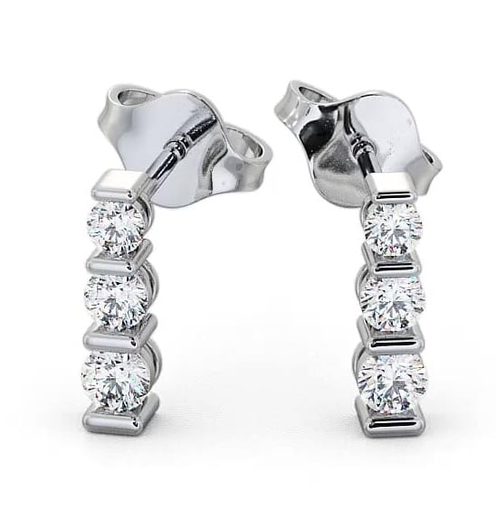 Journey Round Diamond Tension Set Earrings 18K White Gold ERG43_WG_THUMB2 