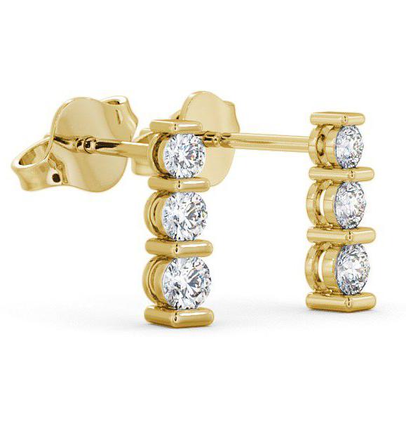 Journey Round Diamond Tension Set Earrings 9K Yellow Gold ERG43_YG_THUMB1 