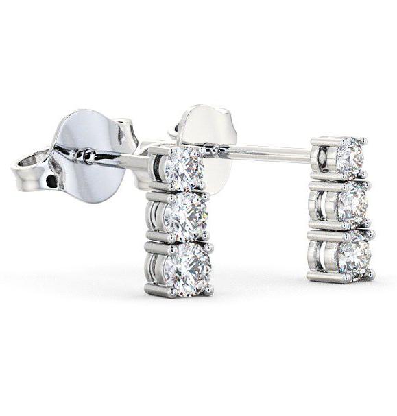 Journey Round Diamond Prong Set Earrings 18K White Gold ERG44_WG_THUMB1 