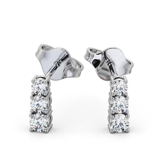 Journey Round Diamond Earrings 18K White Gold - Anayah ERG44_WG_EAR