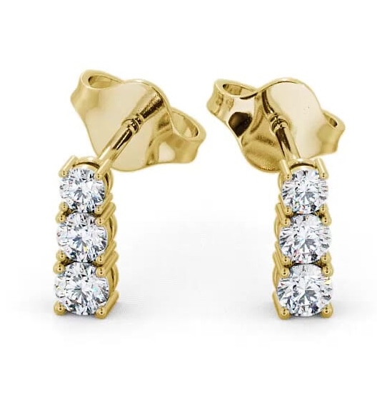 Journey Round Diamond Prong Set Earrings 18K Yellow Gold ERG44_YG_THUMB1