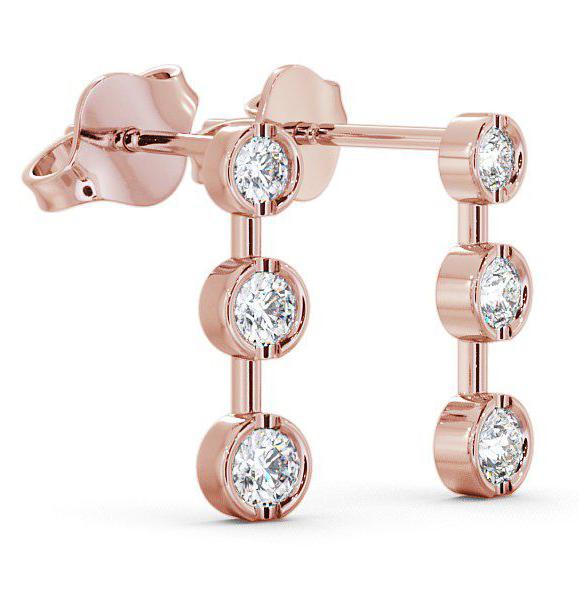 Journey Round Diamond Bezel Set Earrings 18K Rose Gold ERG45_RG_THUMB1 
