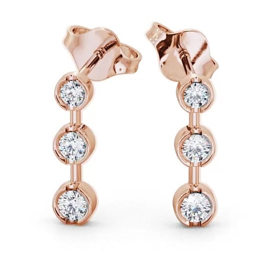 Journey Round Diamond Bezel Set Earrings 9K Rose Gold ERG45_RG_THUMB1