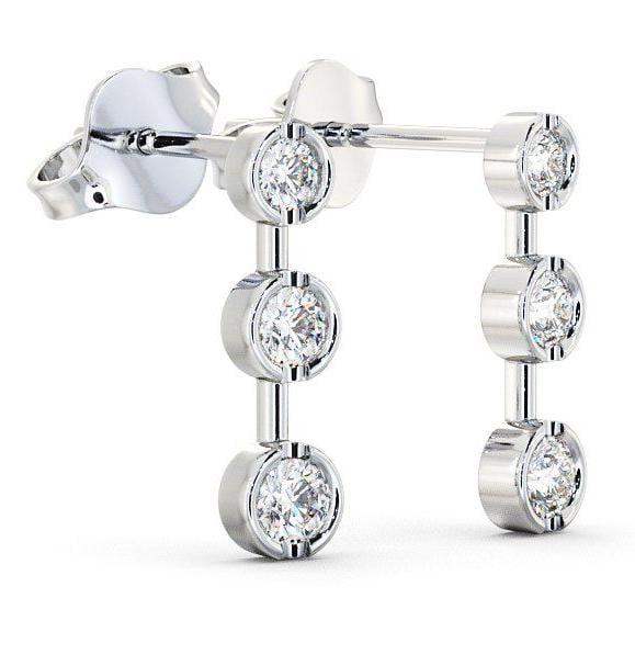 Journey Round Diamond Bezel Set Earrings 18K White Gold ERG45_WG_THUMB1 