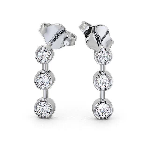 Journey Round Diamond Earrings 18K White Gold - Agnes ERG45_WG_EAR