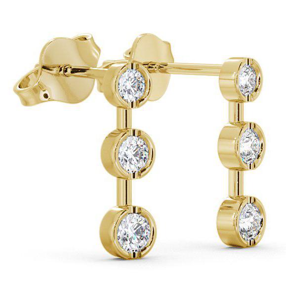 Journey Round Diamond Bezel Set Earrings 9K Yellow Gold ERG45_YG_THUMB1 