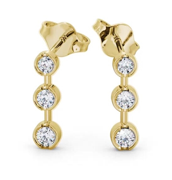 Journey Round Diamond Bezel Set Earrings 9K Yellow Gold ERG45_YG_THUMB1