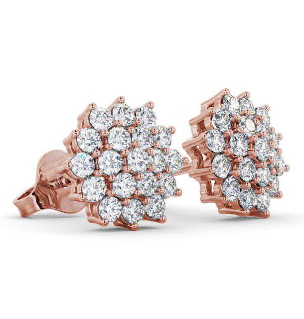 Cluster Round Diamond Glamorous Earrings 9K Rose Gold ERG46_RG_THUMB1 