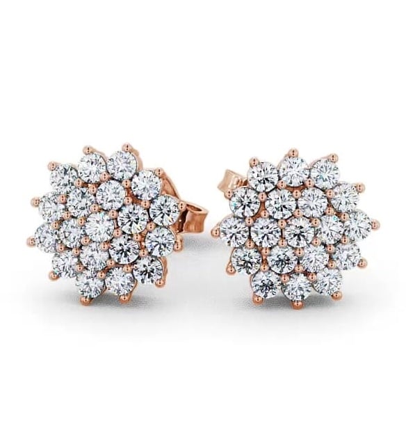 Cluster Round Diamond Glamorous Earrings 18K Rose Gold ERG46_RG_THUMB2 