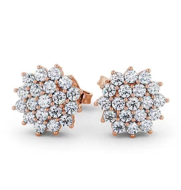 Cluster Round Diamond Glamorous Earrings 9K Rose Gold ERG46_RG_THUMB1