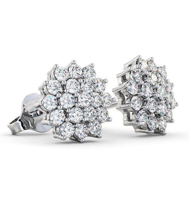 Cluster Round Diamond Glamorous Earrings 18K White Gold ERG46_WG_THUMB1 