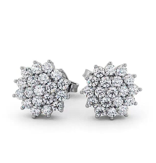 Cluster Round Diamond Glamorous Earrings 18K White Gold ERG46_WG_THUMB2 