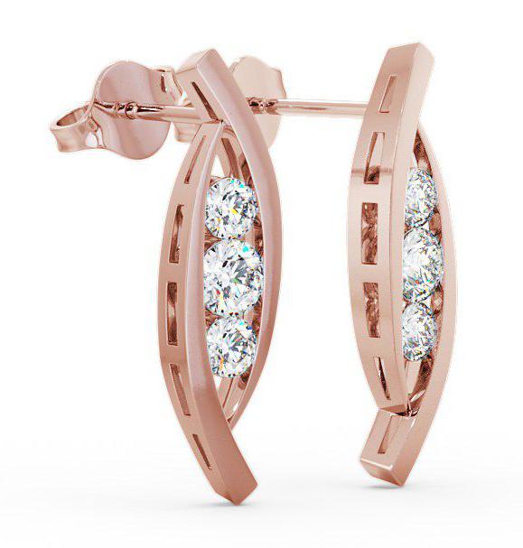 Journey Round Diamond Channel Set Earrings 9K Rose Gold ERG47_RG_THUMB1 