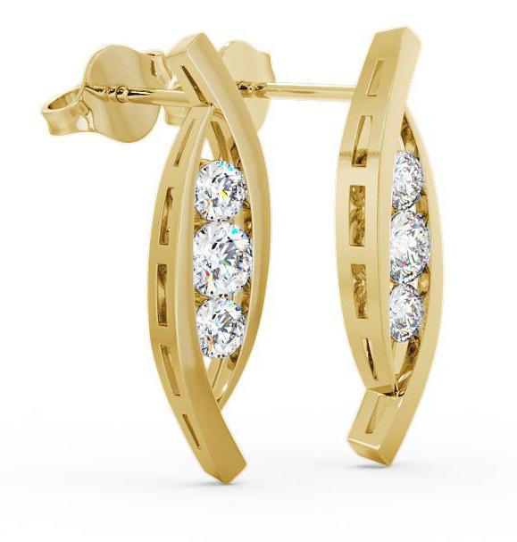 Journey Round Diamond Channel Set Earrings 9K Yellow Gold ERG47_YG_THUMB1 