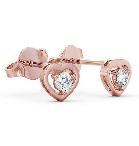 Heart Shaped Round Diamond Stud Earrings 18K Rose Gold ERG48_RG_THUMB1 