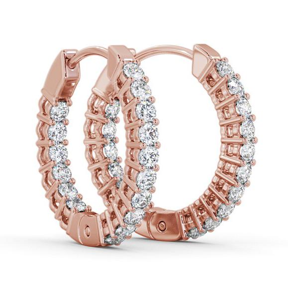Hoop Round Diamond Front To Back Design Earrings 18K Rose Gold ERG49_RG_THUMB1 