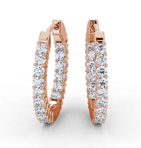Hoop Round Diamond Front To Back Design Earrings 18K Rose Gold ERG49_RG_THUMB1