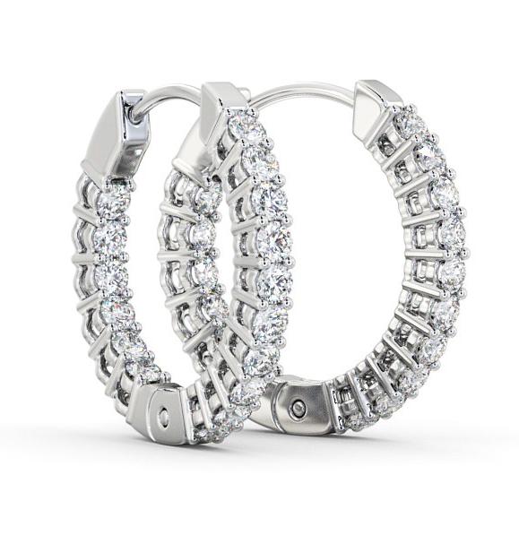 Hoop Round Diamond Front To Back Design Earrings 9K White Gold ERG49_WG_THUMB1 