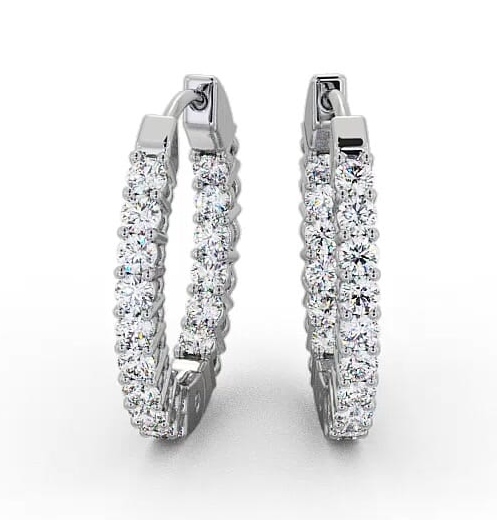 Hoop Round Diamond Front To Back Design Earrings 18K White Gold ERG49_WG_THUMB1