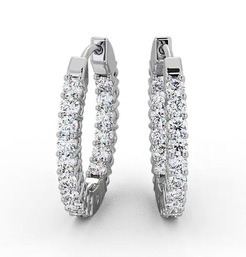 Hoop Round Diamond Front To Back Design Earrings 9K White Gold ERG49_WG_THUMB2 