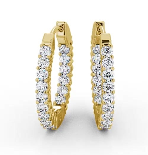 Hoop Round Diamond Front To Back Design Earrings 9K Yellow Gold ERG49_YG_THUMB1