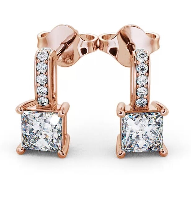 Drop Princess Diamond Earrings 9K Rose Gold ERG4_RG_THUMB2 