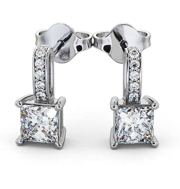 Drop Princess Diamond Earrings 18K White Gold ERG4_WG_THUMB2 