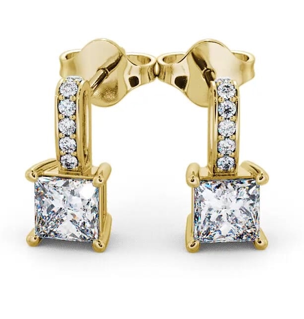 Drop Princess Diamond Earrings 18K Yellow Gold ERG4_YG_THUMB2 