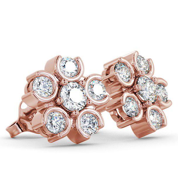 Cluster Round Diamond Earrings 9K Rose Gold ERG50_RG_THUMB1 
