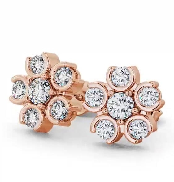 Cluster Round Diamond Earrings 9K Rose Gold ERG50_RG_THUMB2 
