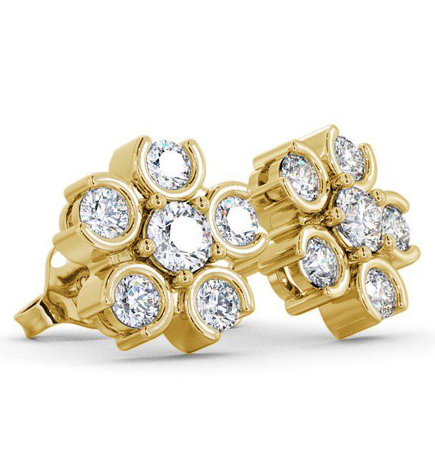 Cluster Round Diamond Earrings 9K Yellow Gold ERG50_YG_THUMB1 