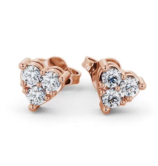 Heart Shaped Cluster Round Diamond Earrings 9K Rose Gold ERG52_RG_THUMB2 
