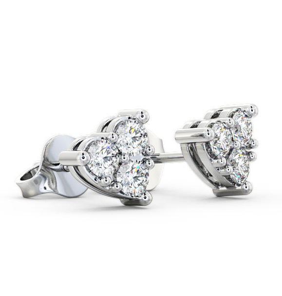 Heart Shaped Cluster Round Diamond Earrings 18K White Gold ERG52_WG_THUMB1 