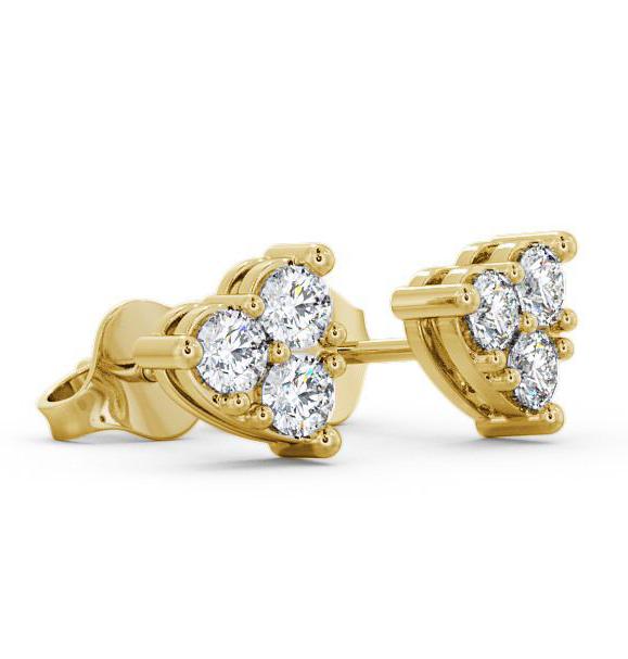 Heart Shaped Cluster Round Diamond Earrings 18K Yellow Gold ERG52_YG_THUMB1 