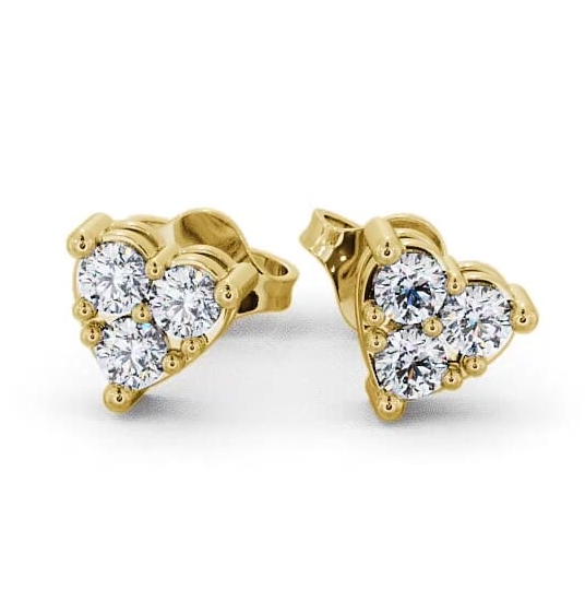 Heart Shaped Cluster Round Diamond Earrings 18K Yellow Gold ERG52_YG_THUMB2 