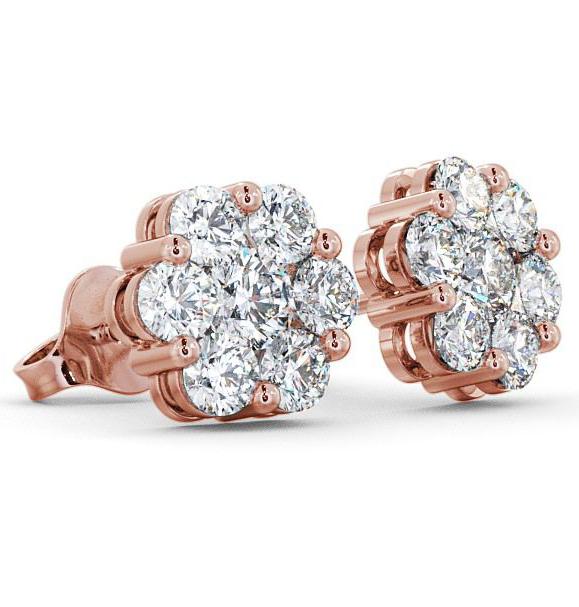 Cluster Round Diamond Earrings 9K Rose Gold ERG53_RG_THUMB1 
