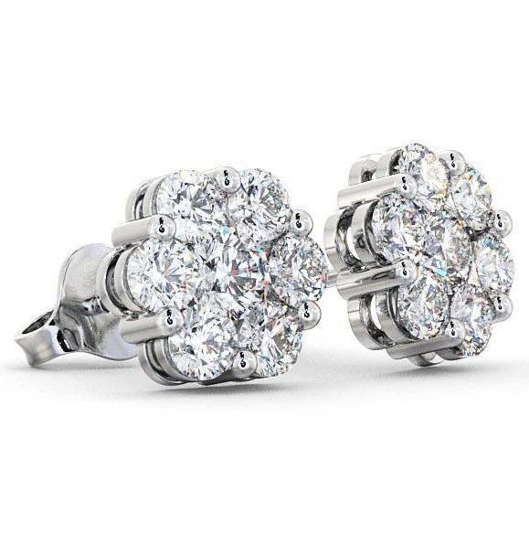 Cluster Round Diamond Earrings 9K White Gold ERG53_WG_THUMB1 