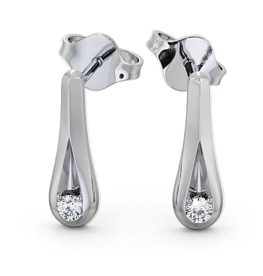 Drop Round Diamond Earrings 18K White Gold ERG54_WG_THUMB2 