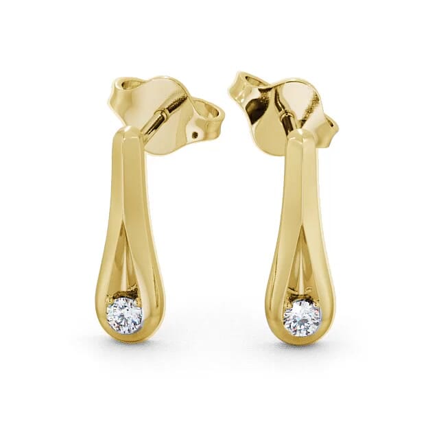 Drop Round Diamond Earrings 18K Yellow Gold - Aris ERG54_YG_EAR