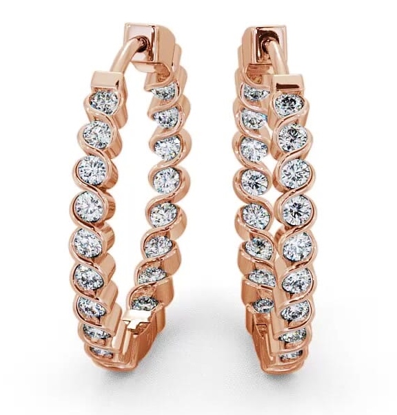 Hoop Round Diamond Bezel Set Earrings 18K Rose Gold ERG55_RG_thumb1.jpg