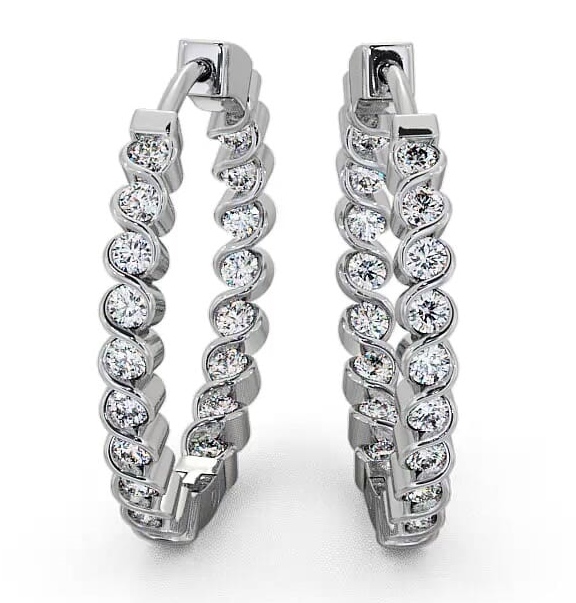 Hoop Round Diamond Bezel Set Earrings 18K White Gold ERG55_WG_thumb1.jpg
