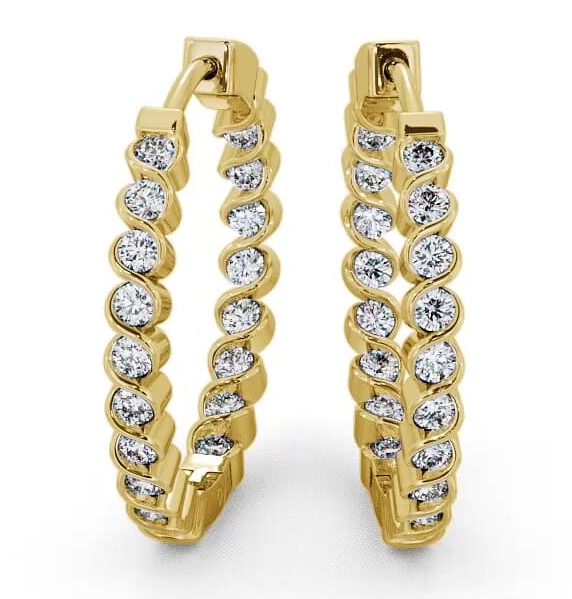 Hoop Round Diamond Bezel Set Earrings 9K Yellow Gold ERG55_YG_thumb1.jpg