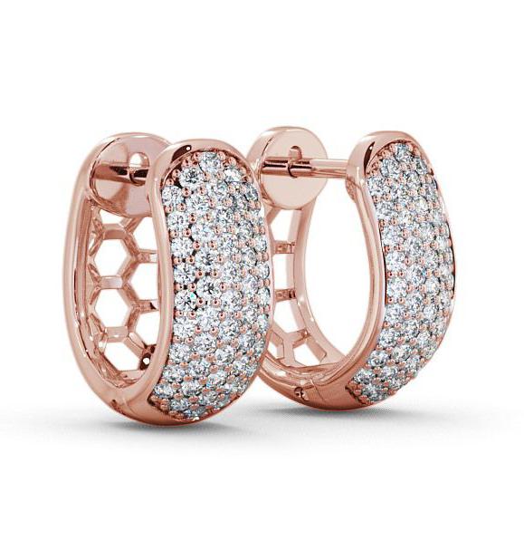 Hoop Round Diamond 0.40ct Huggie Style Earrings 18K Rose Gold ERG56_RG_THUMB1 