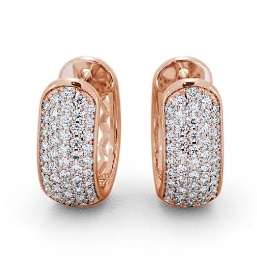 Hoop Round Diamond 0.40ct Huggie Style Earrings 18K Rose Gold ERG56_RG_THUMB2 