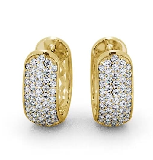 Hoop Round Diamond 0.40ct Huggie Style Earrings 18K Yellow Gold ERG56_YG_THUMB2 